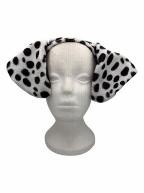 Black and White Dalmatian Spot Faux Fur Headband